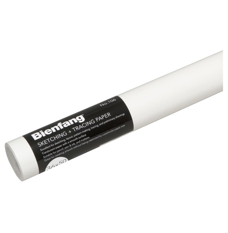 Bienfang Sketching & Tracing Paper Roll, White, 36 Inches x 50 Yards - for Drawing, Trace, Sketch, Sewing Pattern - Image 1